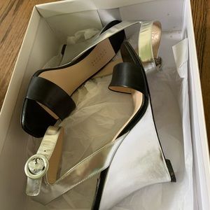 BARNEYS black and silver leather sandals